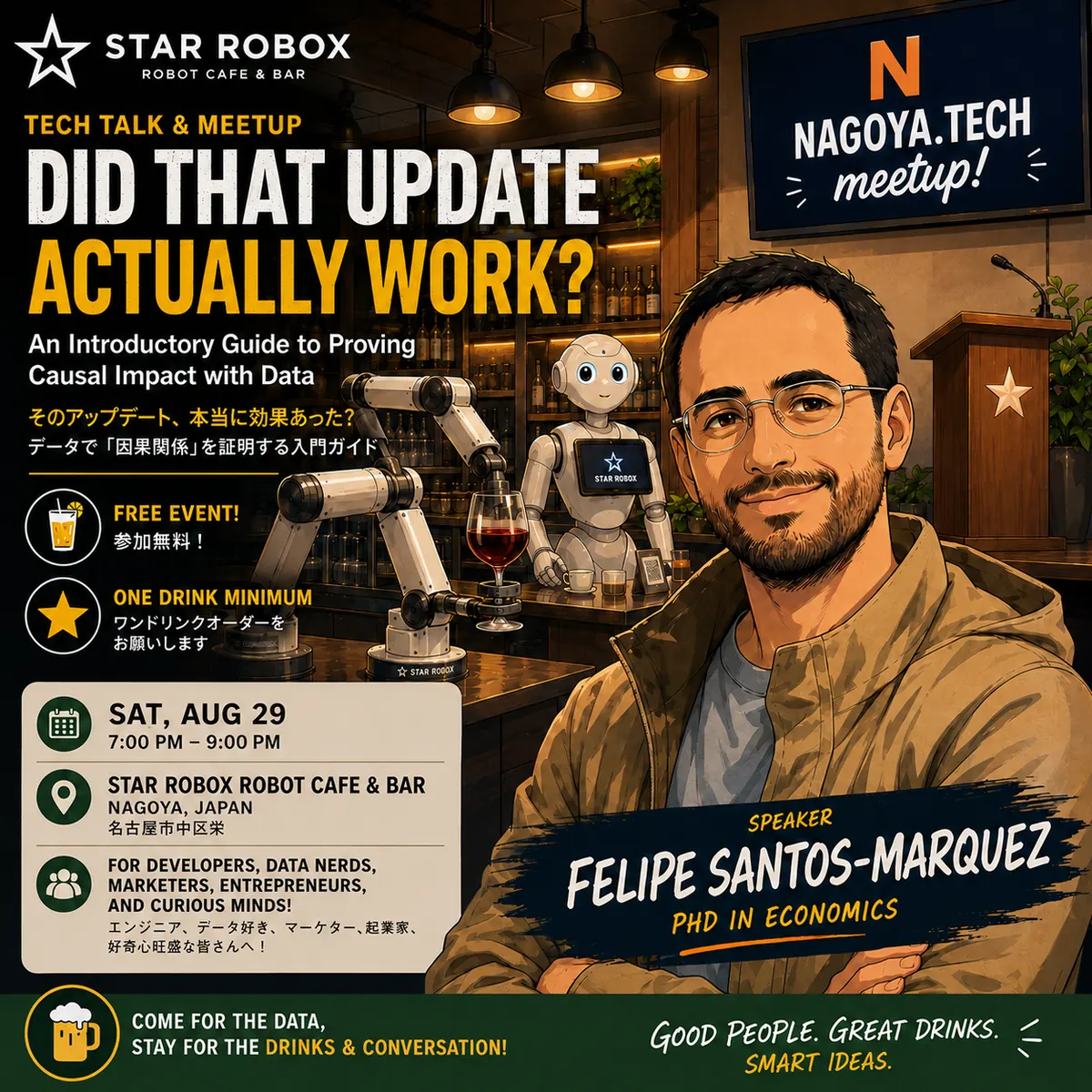 Flyer: August Meetup, Proving Causal Impact with Data