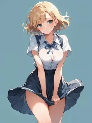 スカートを抑える/skirt tug(SD,XL,pony)