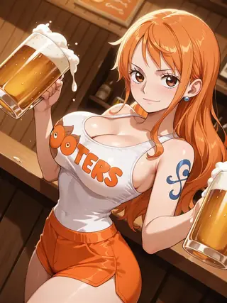 Hooters Uniform Concept / Clothes | Illustrious XL | Waifus At Work! by YeiyeiArt