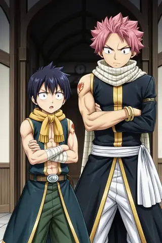 Natsu Dragneel & Romeo Conbolt Fairy Tail (Illustrious) [Commission]