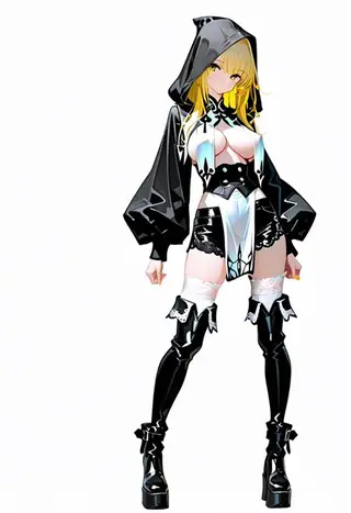 Hooded Outfit with Sexy Cutouts
