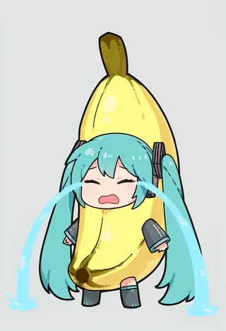 Sad Banana Cat Meme Streaming Tears with Banana Costume |Concept|