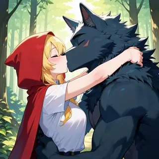 Human female on Furry male (Concept)