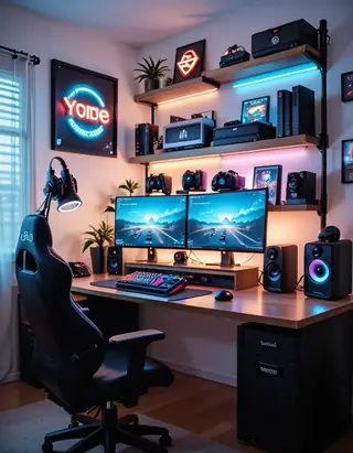 modern gamers bedroom