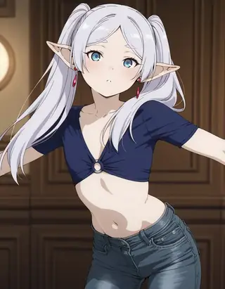 Clothing: Simple blue shirt