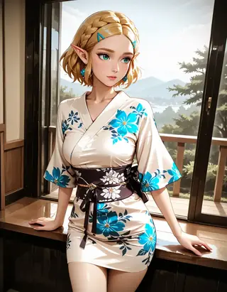 Short Floral Kimono