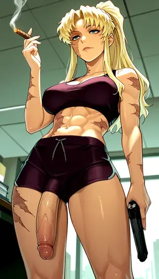 Futanari Penis Through Leghole