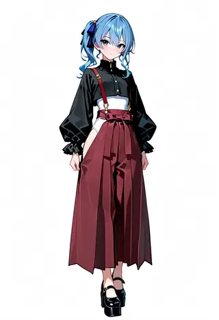 Cropped high neck jacket with suspender hakama pants//ショートハイネックジャケットとサスペンダー付き馬乗り袴