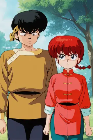 Ranma chan & Ryoga Hibiki/らんまちゃんと響良牙 Ranma ½ | Illus Characters | Commission retro v1